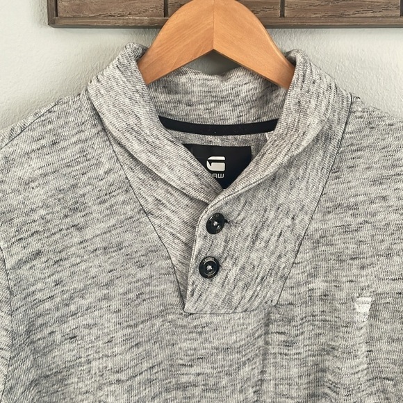G-Star Raw Shawl Collar Sweatshirt Heather Grey size XL - Picture 2 of 4